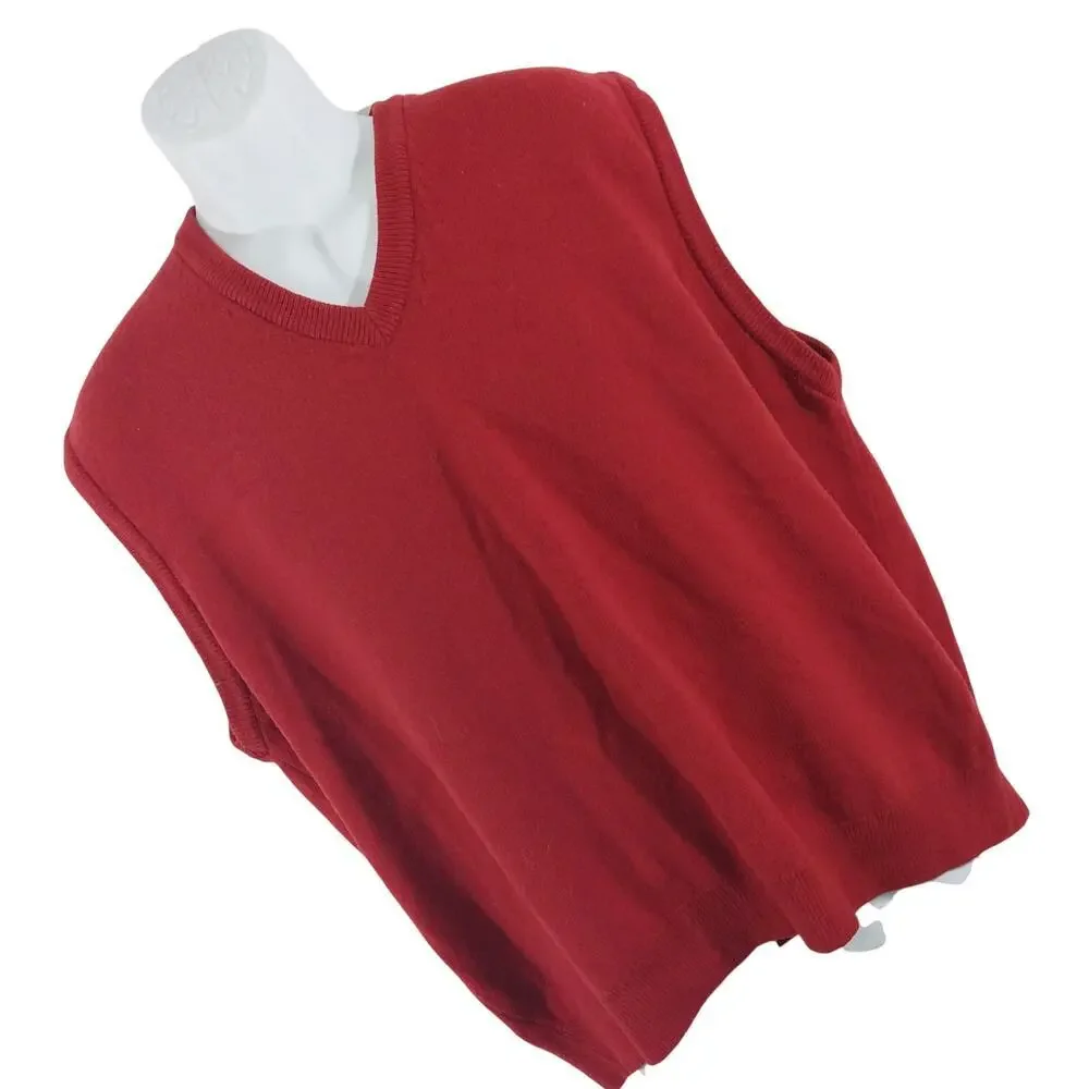 MACKINNON OF SCOTLAND! 100% FINE NEW WOOL RED DELICIOUS SWEATER VEST! SZ XXL